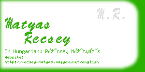 matyas recsey business card